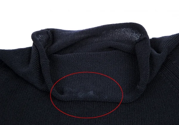 Yohji Yamamoto NOIR Cupra Poly High Neck Side Gather Knit Sweater K-115314_007