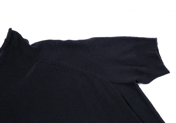 Yohji Yamamoto NOIR Cupra Poly High Neck Side Gather Knit Sweater K-115314_009