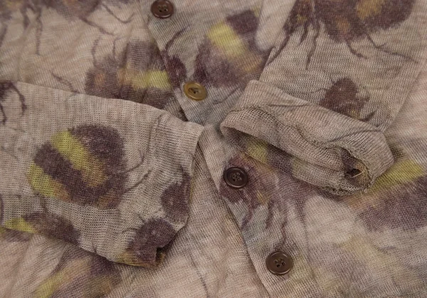 ヨウジヤマモト ノアールYohji Yamamoto NOIR ビープリントニットカーディガン 茶2 K-115320_006