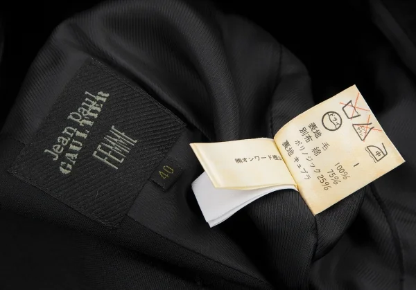 ジャンポールゴルチエ ファムJean Paul GAULTIER FEMME マルチポケットデザインダブルジャケット 黒40 K-115339_020