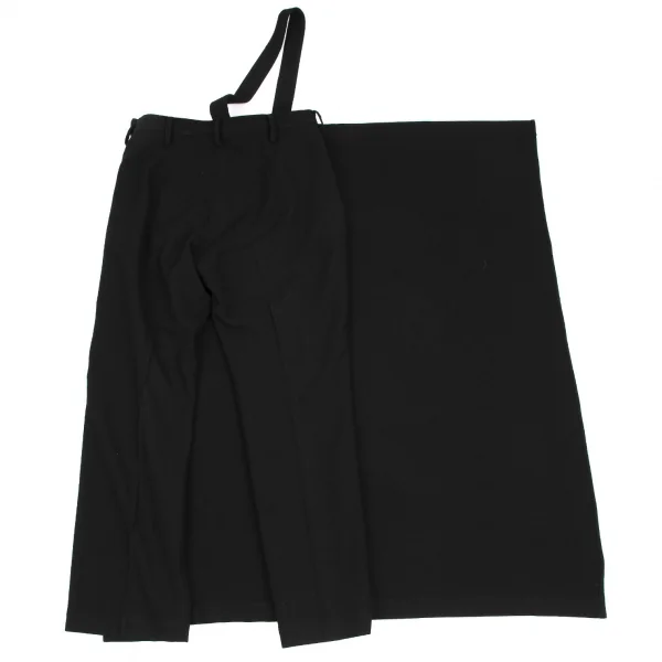 ヨウジヤマモト ファムYohji Yamamoto FEMME スカートラップワンショルダーパンツ 黒2 K-115345_016