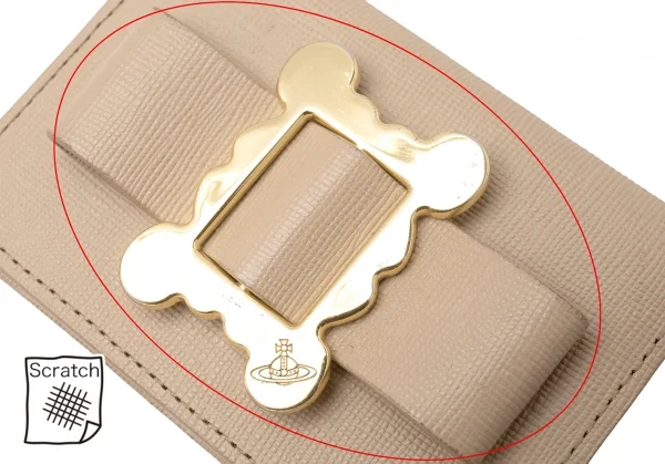 ヴィヴィアンウエストウッドVivienne Westwood リボン装飾カードケース ベージュ K-115346_013