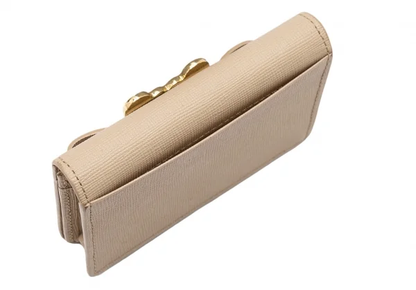 ヴィヴィアンウエストウッドVivienne Westwood リボン装飾カードケース ベージュ K-115346_014