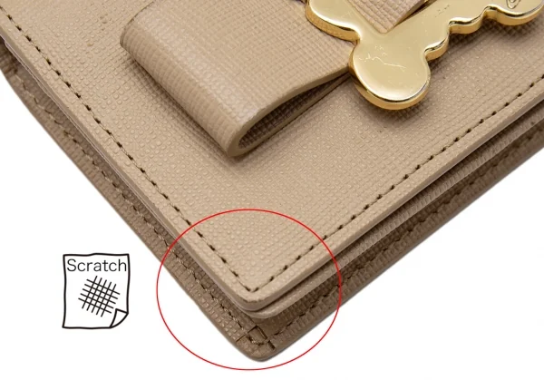 ヴィヴィアンウエストウッドVivienne Westwood リボン装飾カードケース ベージュ K-115346_008