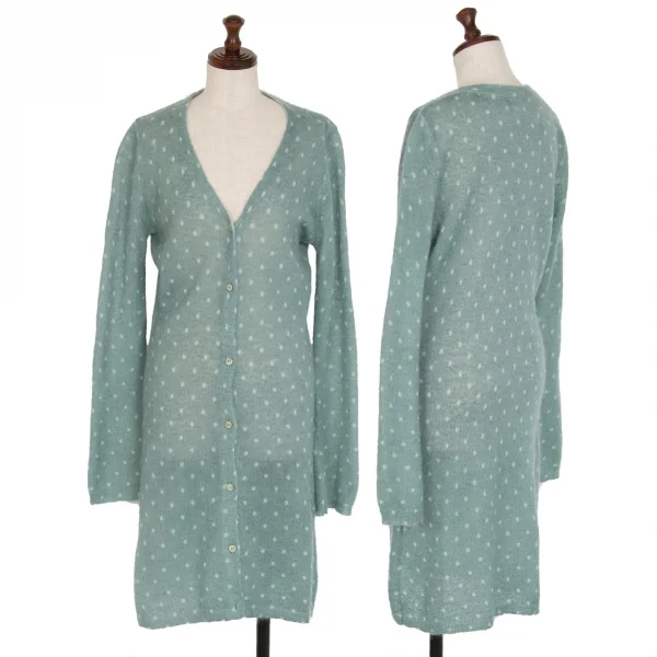 プチバトーPETIT BATEAU モヘアドットロングカーディガン グレーM位 K-115348_001