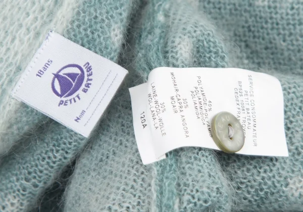 プチバトーPETIT BATEAU モヘアドットロングカーディガン グレーM位 K-115348_015