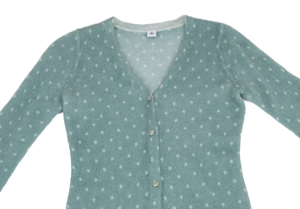 プチバトーPETIT BATEAU モヘアドットロングカーディガン グレーM位 K-115348_003