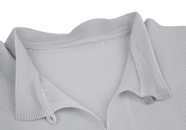 プリーツプリーズPLEATS PLEASE ミストプリーツノースリーブスポロシャツ ライトグレー3 K-115354_005