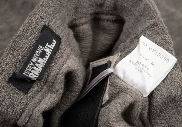 イッセイミヤケペルマネンテISSEY MIYAKEPERMANENTE ウールシルクパイルベルトドレープスカート グレージュM K-115356_013