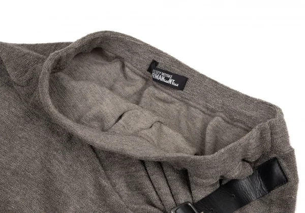 イッセイミヤケペルマネンテISSEY MIYAKEPERMANENTE ウールシルクパイルベルトドレープスカート グレージュM K-115356_004