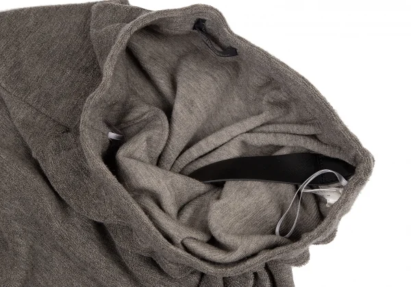 イッセイミヤケペルマネンテISSEY MIYAKEPERMANENTE ウールシルクパイルベルトドレープスカート グレージュM K-115356_005