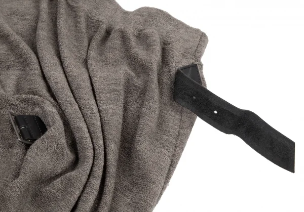 イッセイミヤケペルマネンテISSEY MIYAKEPERMANENTE ウールシルクパイルベルトドレープスカート グレージュM K-115356_006