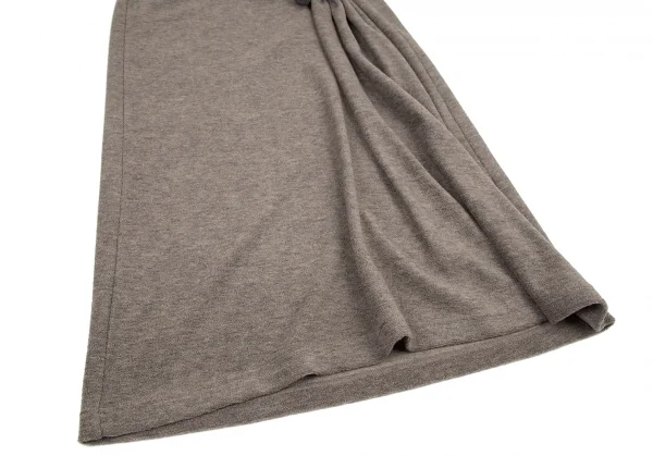 イッセイミヤケペルマネンテISSEY MIYAKEPERMANENTE ウールシルクパイルベルトドレープスカート グレージュM K-115356_007