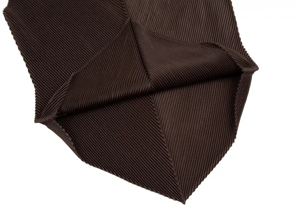 イッセイミヤケISSEY MIYAKE 斜行プリーツノースリーブプルオーバーブラウス 茶M位 K-115370_007