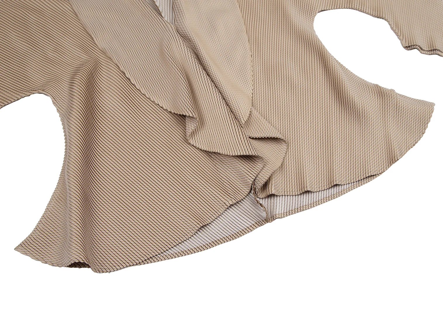 ISSEY MIYAKE Pleated Shawl Collar Jacket Beige 2 (K-115378
