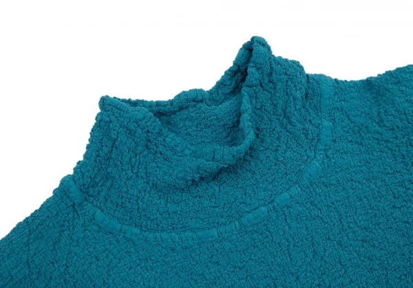 イッセイミヤケ ミーISSEY MIYAKE me 裾刺繍デザインハイネックカリフラワーカットソー 水色F K-115395_004