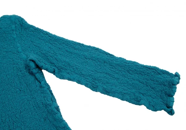 イッセイミヤケ ミーISSEY MIYAKE me 裾刺繍デザインハイネックカリフラワーカットソー 水色F K-115395_005