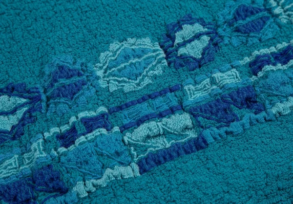 イッセイミヤケ ミーISSEY MIYAKE me 裾刺繍デザインハイネックカリフラワーカットソー 水色F K-115395_008