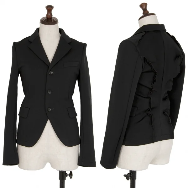 コムコム コムデギャルソンCOMME des GARCONS バックインサイドアウトジャージーテーラードジャケット 黒XS K-115399_001