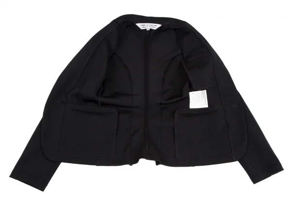 コムコム コムデギャルソンCOMME des GARCONS バックインサイドアウトジャージーテーラードジャケット 黒XS K-115399_010