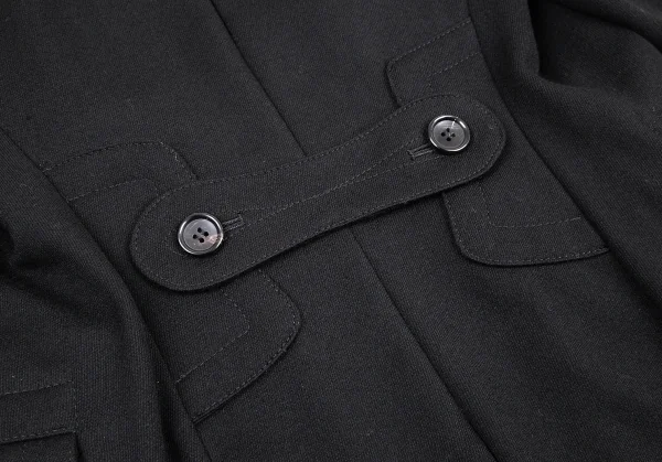 コムデギャルソンCOMME des GARCONS カシミヤ混ウールダブルブレストコート 黒XS K-115408_013