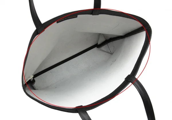 コムデギャルソンCOMME des GARCONS インサイドペイントレザーロゴプリントトートバッグ 黒 K-115410_013