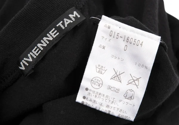 ヴィヴィアンタムVIVIENNETAM フラワーコサージュ装飾Tシャツ 黒0 K-115418_016
