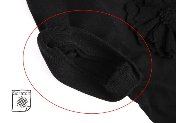 ヴィヴィアンタムVIVIENNETAM フラワーコサージュ装飾Tシャツ 黒0 K-115418_005