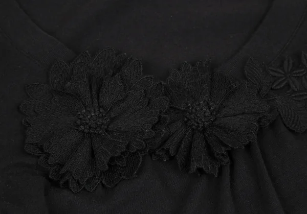 ヴィヴィアンタムVIVIENNETAM フラワーコサージュ装飾Tシャツ 黒0 K-115418_008