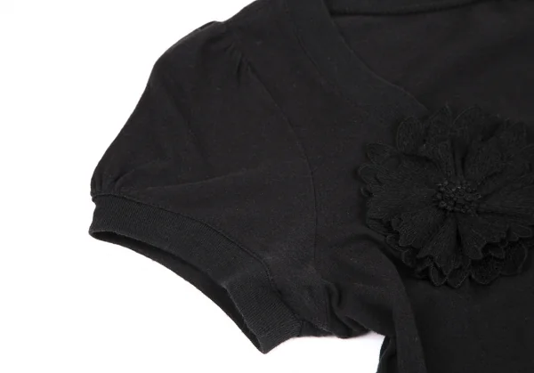 ヴィヴィアンタムVIVIENNETAM フラワーコサージュ装飾Tシャツ 黒0 K-115418_009