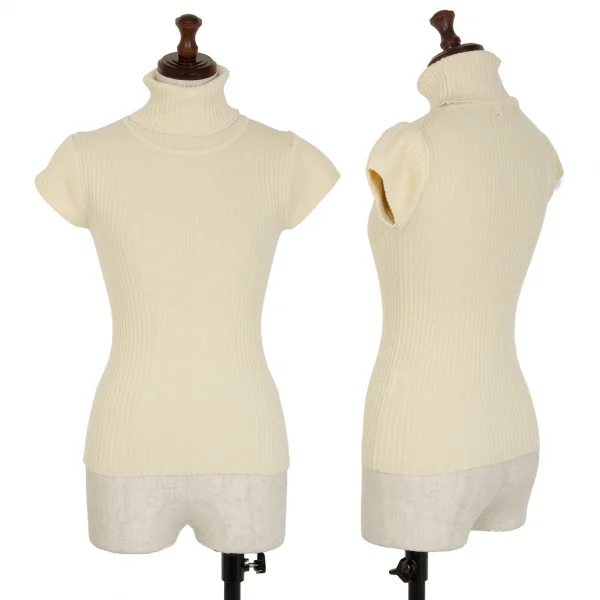 ヴィヴィアンウエストウッド レッドレーベルVivienne Westwood Red Label フレンチスリーブタートルネックリブニットセーター クリーム2 K-115423_001