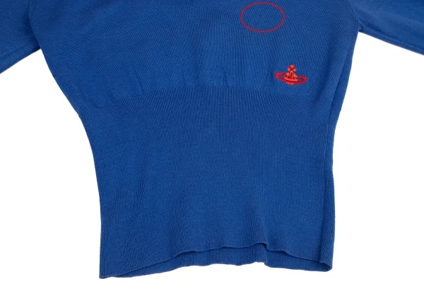 ヴィヴィアンウエストウッド レッドレーベル ネイビー 変形ニット オーブ 刺繍 ヴィヴィアンウエストウッド レッドレーベル ネイビー 変形ニット