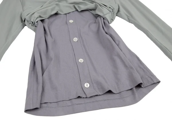 コムデギャルソンCOMME des GARCONS カーディガンドッキングVネックトップス ブルーグレーパープルS K-115442_011