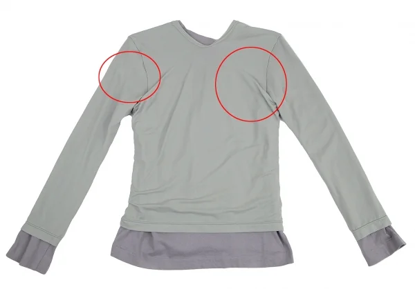 コムデギャルソンCOMME des GARCONS カーディガンドッキングVネックトップス ブルーグレーパープルS K-115442_014