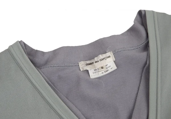 コムデギャルソンCOMME des GARCONS カーディガンドッキングVネックトップス ブルーグレーパープルS K-115442_004