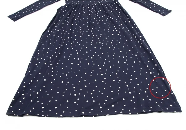 ソニアリキエルSONIA RYKIEL インサイドアウトドットワンピース 紺M K-115476_011