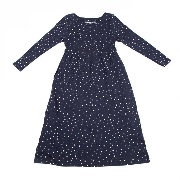 ソニアリキエルSONIA RYKIEL インサイドアウトドットワンピース 紺M K-115476_015