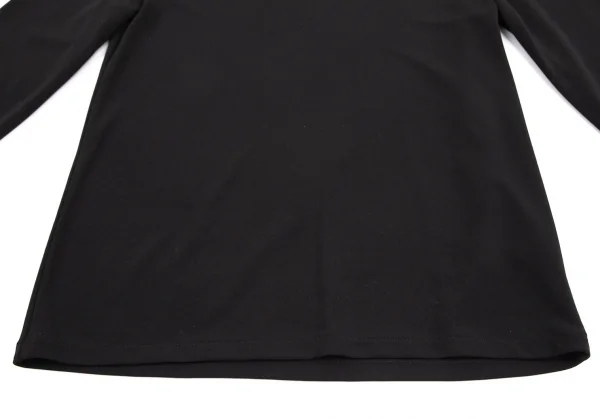 ダナキャランDKNY EENTIAL レーヨンポリ7分袖Vネックカットソー 黒S K-115477_006