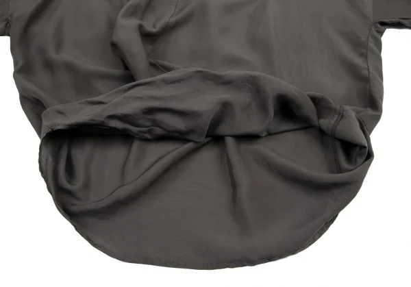 ランバンオンブルーLANVIN en Bleu フロントドレープスキッパーシャツ グレー38 K-115482_011