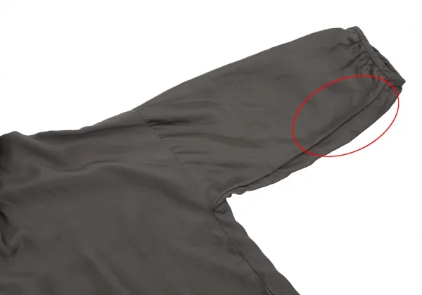 ランバンオンブルーLANVIN en Bleu フロントドレープスキッパーシャツ グレー38 K-115482_005