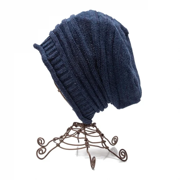カシラCA4LA コットンニットキャップ 紺 K-115485_003