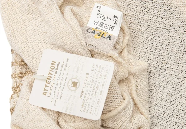 カシラCA4LA クロス装飾ラメステッチニットキャスケット ベージュ K-115486_011