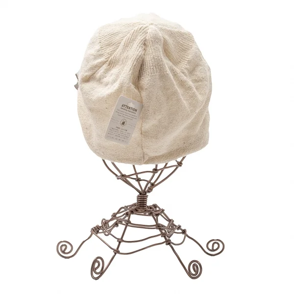 カシラCA4LA クロス装飾ラメステッチニットキャスケット ベージュ K-115486_004