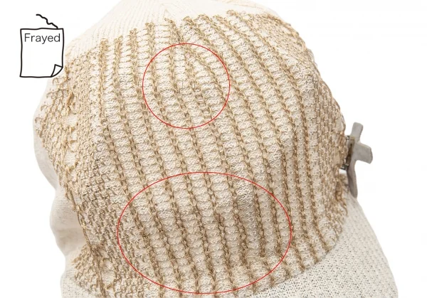 カシラCA4LA クロス装飾ラメステッチニットキャスケット ベージュ K-115486_006