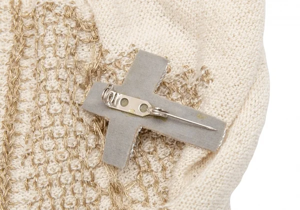 カシラCA4LA クロス装飾ラメステッチニットキャスケット ベージュ K-115486_008