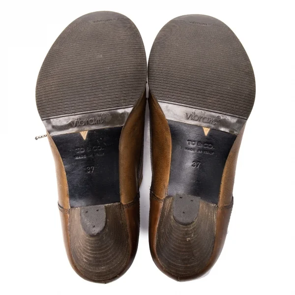 トゥーアンドコーTO&CO. レザーヒールウイングチップシューズ 茶37(24cm位) K-115503_013