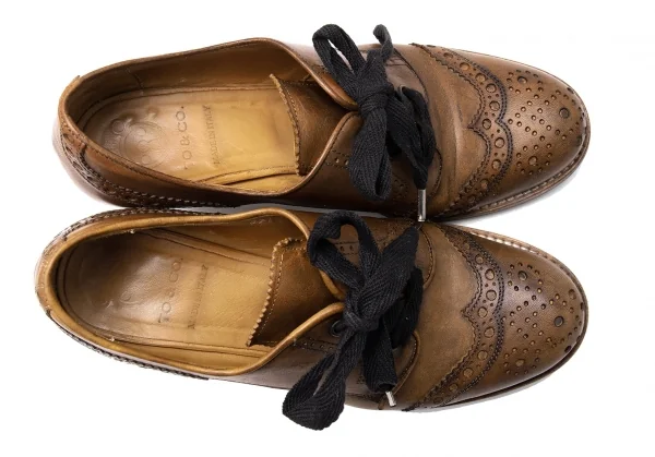 トゥーアンドコーTO&CO. レザーヒールウイングチップシューズ 茶37(24cm位) K-115503_002