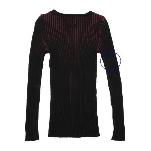 ジャンポールゴルチエ ファムJean Paul GAULTIER FEMME ジップアップバイカラーリブニット 黒赤40 K-115524_011
