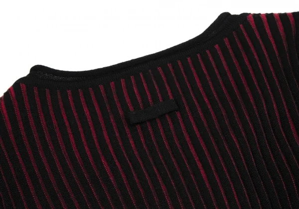 ジャンポールゴルチエ ファムJean Paul GAULTIER FEMME ジップアップバイカラーリブニット 黒赤40 K-115524_013