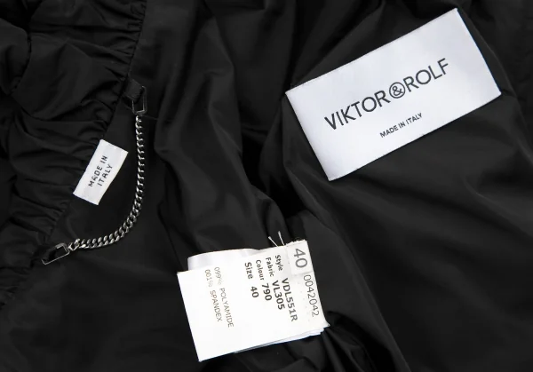ヴィクター＆ロルフVIKTOR&ROLF 袖着脱ビッグカラー中綿ジャケット 黒40 K-115533_018